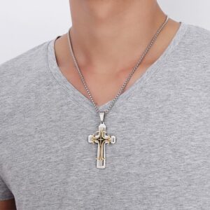 Men's Stainless Steel Cross Pendant Necklace 2