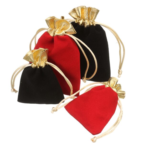 5Pcs/lot Velvet Jewelry Gift Bags Drawstring Pouches 5