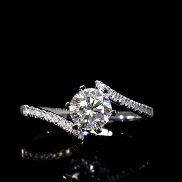 1 Carat ct 6.5mm White Engagement Wedding Moissanite Diamond Ring 1