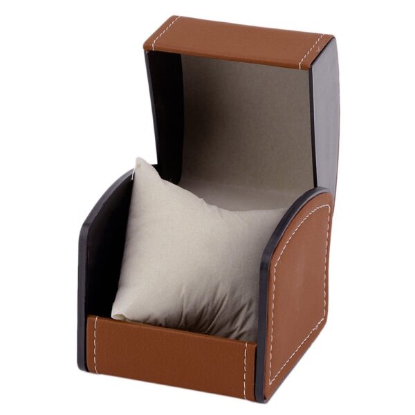 Faux Leather Square Watch Gift Box with Pillow Cushion 3