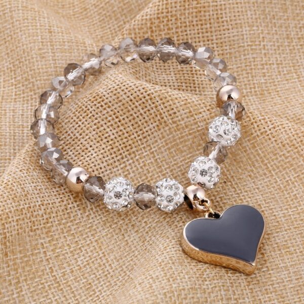 Crystal Bangle Elastic Heart Bracelet for Women 6