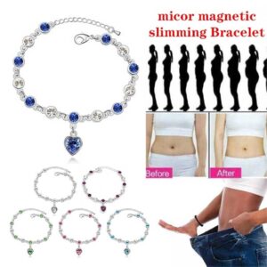 Weight Loss Bracelet 925 Pure Silver Blue Crystal Bracelet Magnetic Therapy Burning Fat 15