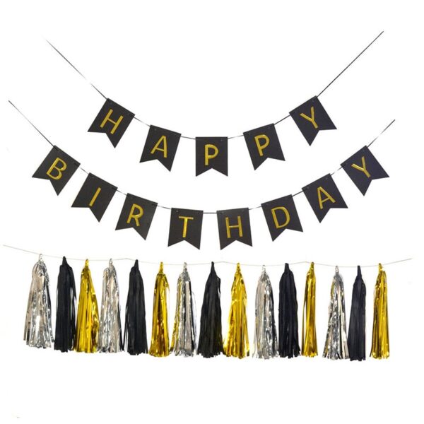 Happy Birthday Banner Confetti Balloons 3
