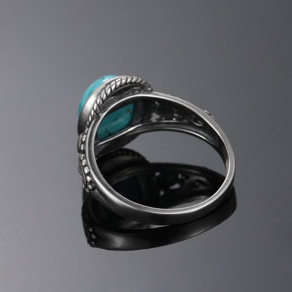 New Fashion Oval High Quality Natural Turquoise Rings 4