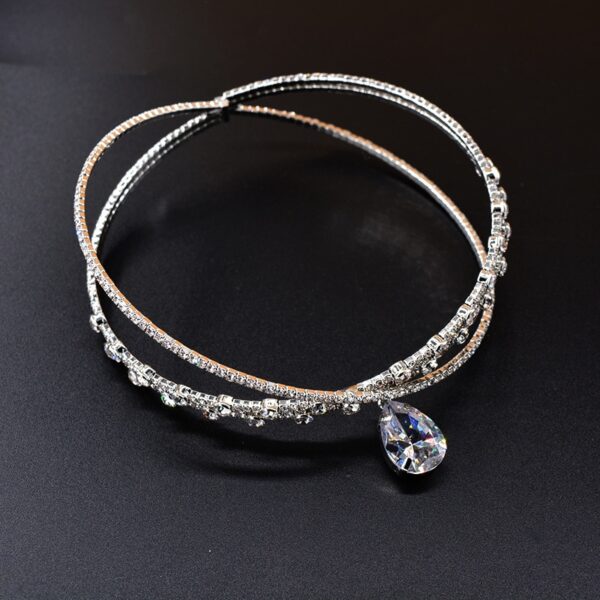 Luxury Crown Crystal Choker Necklace Water Drop Pendant 6