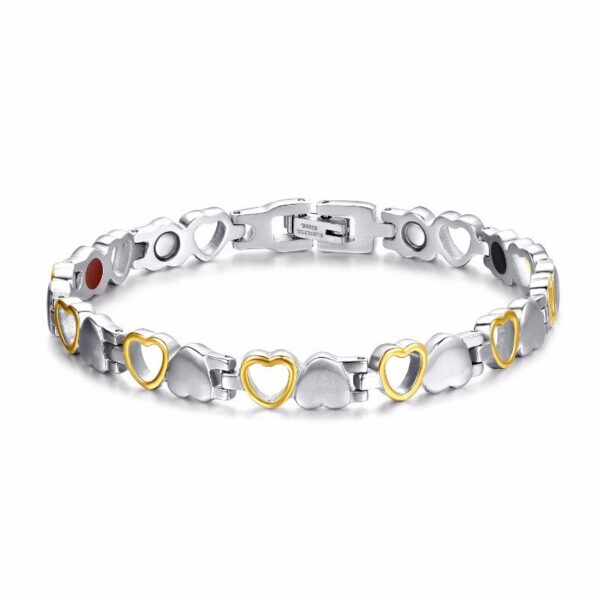 Fashion Healthy Energy Bracelet Heart Design Stainless Steel 2