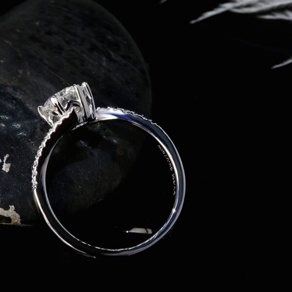 1 Carat ct 6.5mm White Engagement Wedding Moissanite Diamond Ring 2