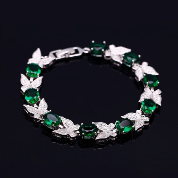 New Luxury Butterfly Bracelets Aquamarine 925 Sterling Silver Charm Bracelets 2
