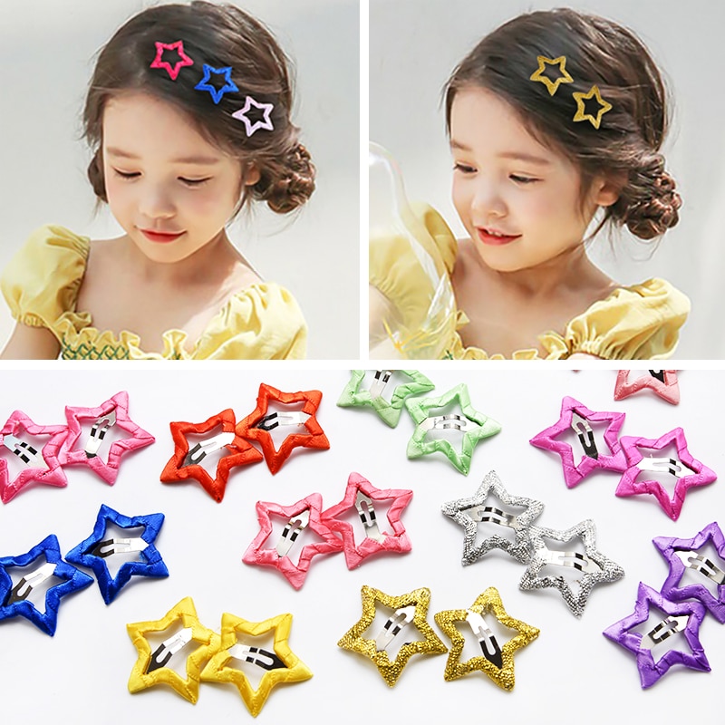 2Pcs Star Shape Children Hairpins