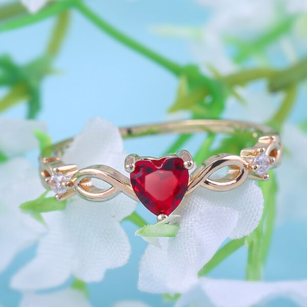Simple Heart Ring for Women Fashion Zircon Stone Jewelry 3