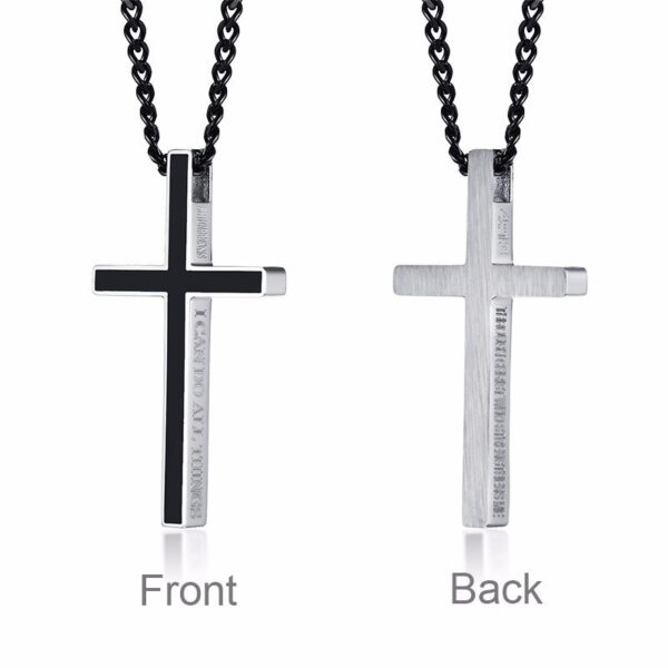 Special Bible Cross Pendant Stainless Steel Necklace 4