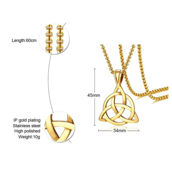 Celtic Knot Necklaces for Men Stainless Steel Triple Knots Pendants 6