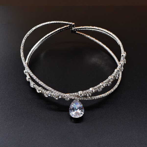 Luxury Crown Crystal Choker Necklace Water Drop Pendant 5