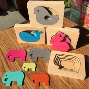 Kids Wooden Toys Animal Carton 3D Puzzle 1