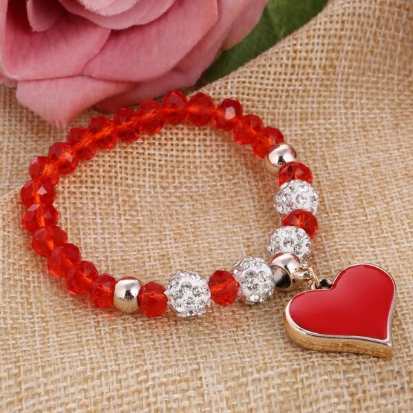 Crystal Bangle Elastic Heart Bracelet for Women 5