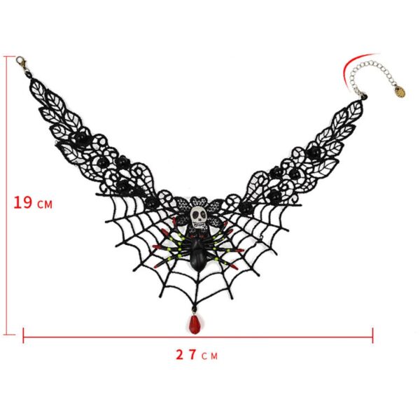 Halloween Spider Cobweb Chokers Crystal Lace Neck Choker 6