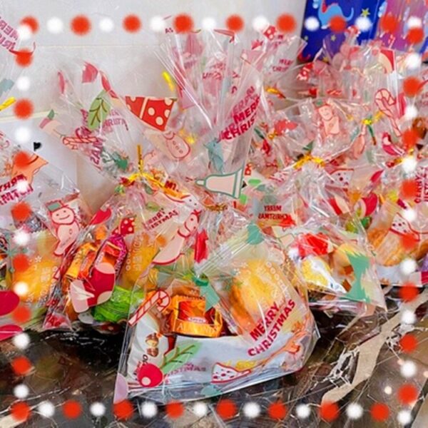 50Pcs/Pack with Wire Ties DIY Plastic Gift Pouches Cookies Candy Bags 3