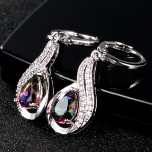 Luxury Jewelry Earrings Women's Water Drop Silver Earrings 2