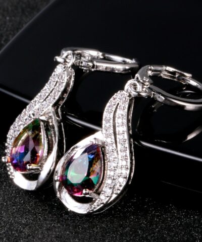 Luxury Jewelry Earrings Women’s Water Drop Silver Earrings