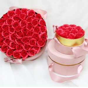 New Round Portable Gift Box Soap Flower Hug Bucket Box Valentine’s Day Gift 50