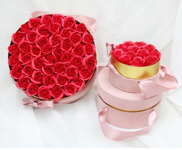 New Round Portable Gift Box Soap Flower Hug Bucket Box Valentine’s Day Gift 50