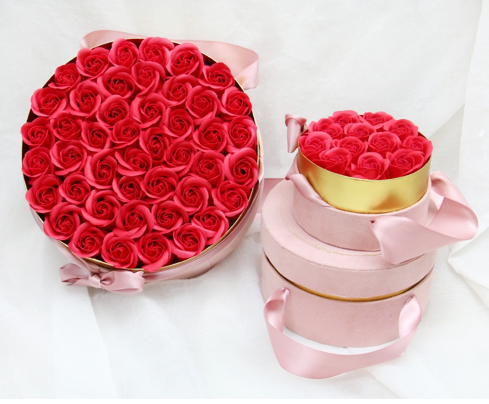 New Round Portable Gift Box Soap Flower Hug Bucket Box Valentine’s Day Gift