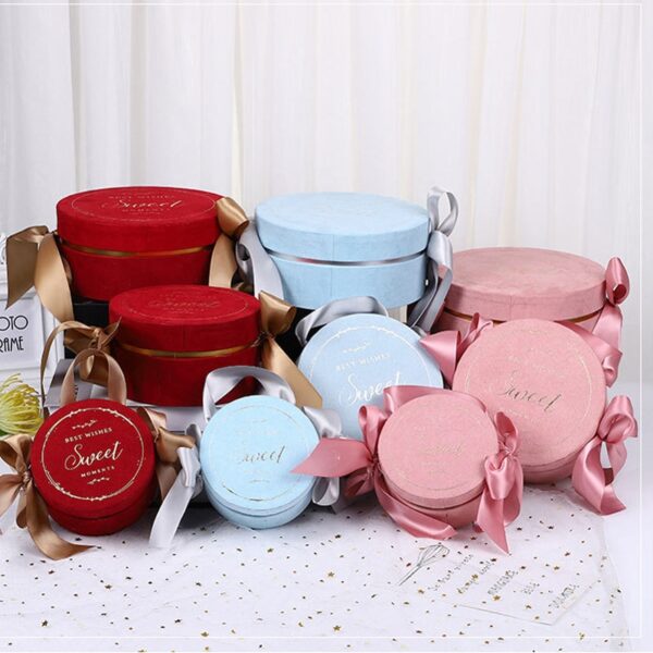 New Round Portable Gift Box Soap Flower Hug Bucket Box Valentine’s Day Gift 1