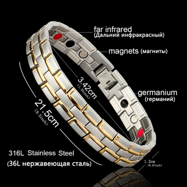 Stainless Steel Healing Magnetic Bracelets 4 Health Care Elements 1