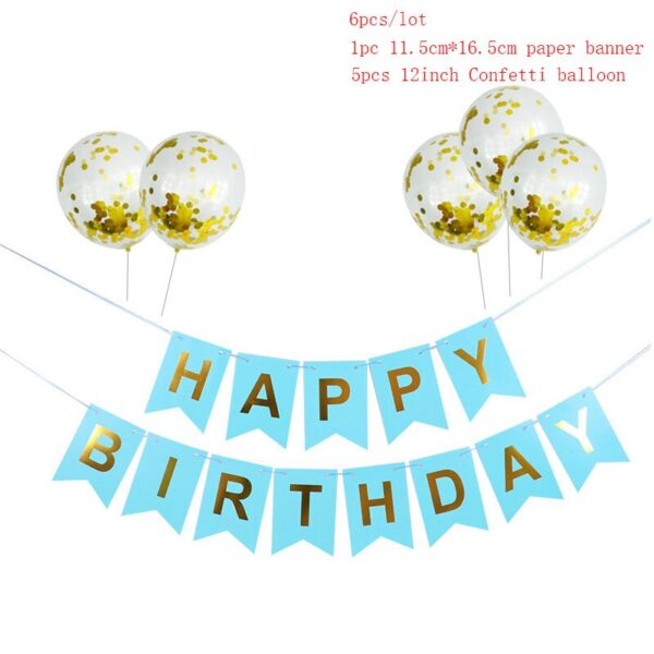 Paperboard Happy Birthday Letters Banner With Confetti Balloons 5