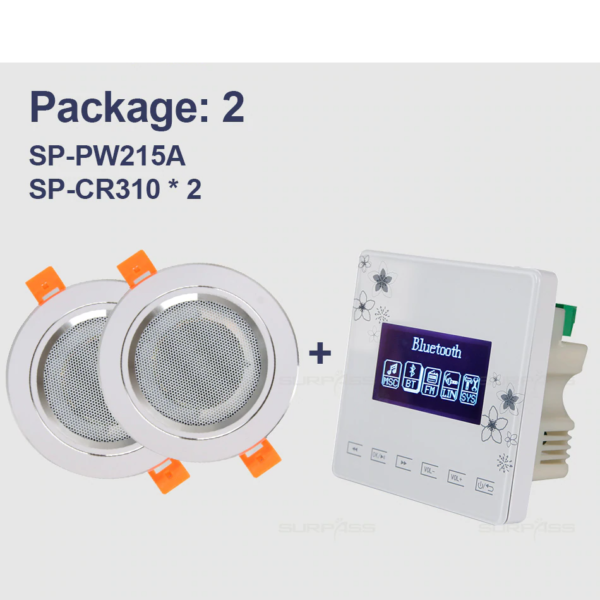 Waterproof In Ceiling Speakers Kit Bluetooth Mini Wall Amplifier with Small Loudspeakers 6