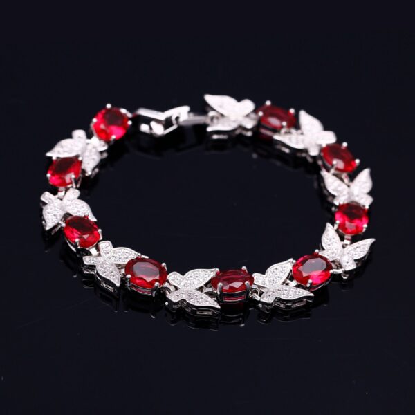 New Luxury Butterfly Bracelets Aquamarine 925 Sterling Silver Charm Bracelets 5
