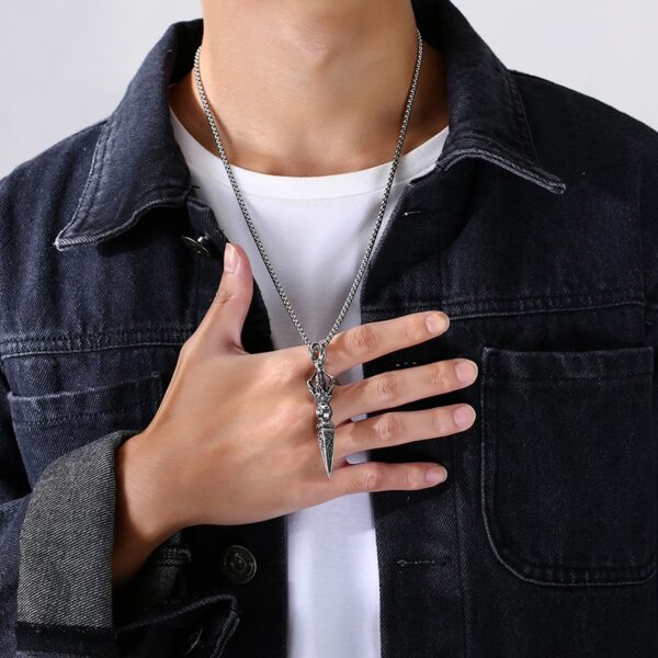 Punk Stainless Steel Tibetan Buddhist Protection Necklaces for Men 2
