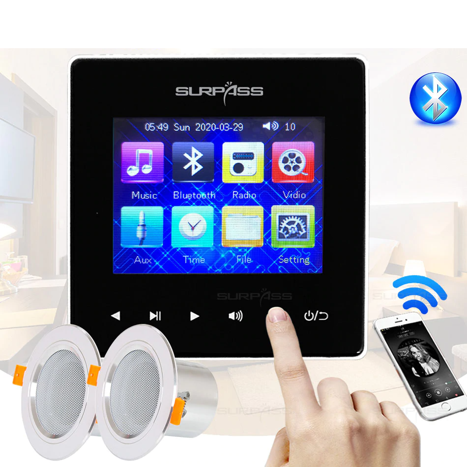 Bluetooth Wall Amplifier with 3” Coxial Ceiling Speaker