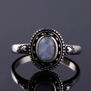 New Design 5x7mm Natural Moonstone Rings 925 Sterling Silver Jewelry 5