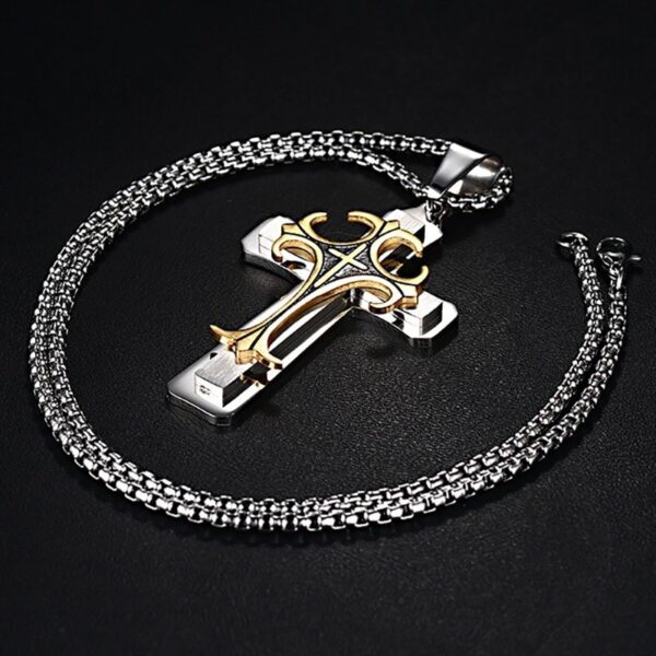 Men's Stainless Steel Cross Pendant Necklace 1