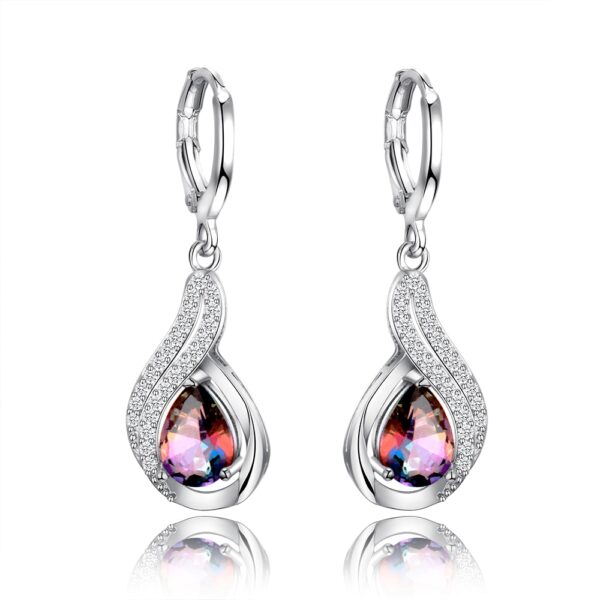 Luxury Jewelry Earrings Women's Water Drop Silver Earrings 1
