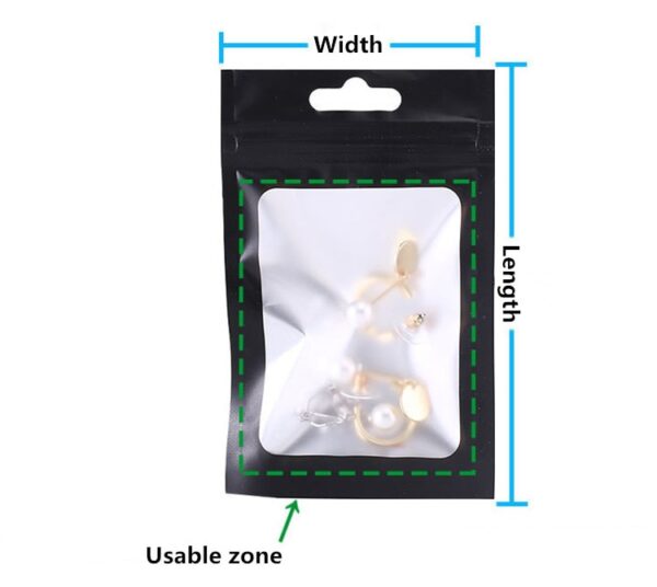Matte Black Aluminum Foil Window Zip Lock Bags Resealable Jewelry Gift Pouches 1