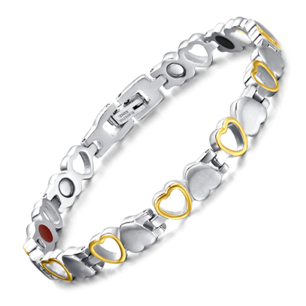 Fashion Healthy Energy Bracelet Heart Design Stainless Steel