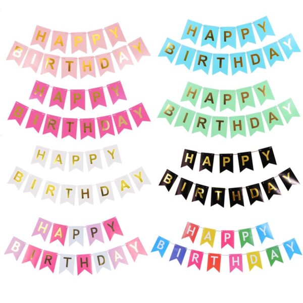 Paperboard Happy Birthday Letters Banner With Confetti Balloons 2