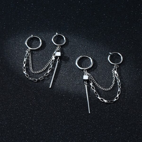Cool Link Chain Earrings for Men Never Fade Stainless Steel 2