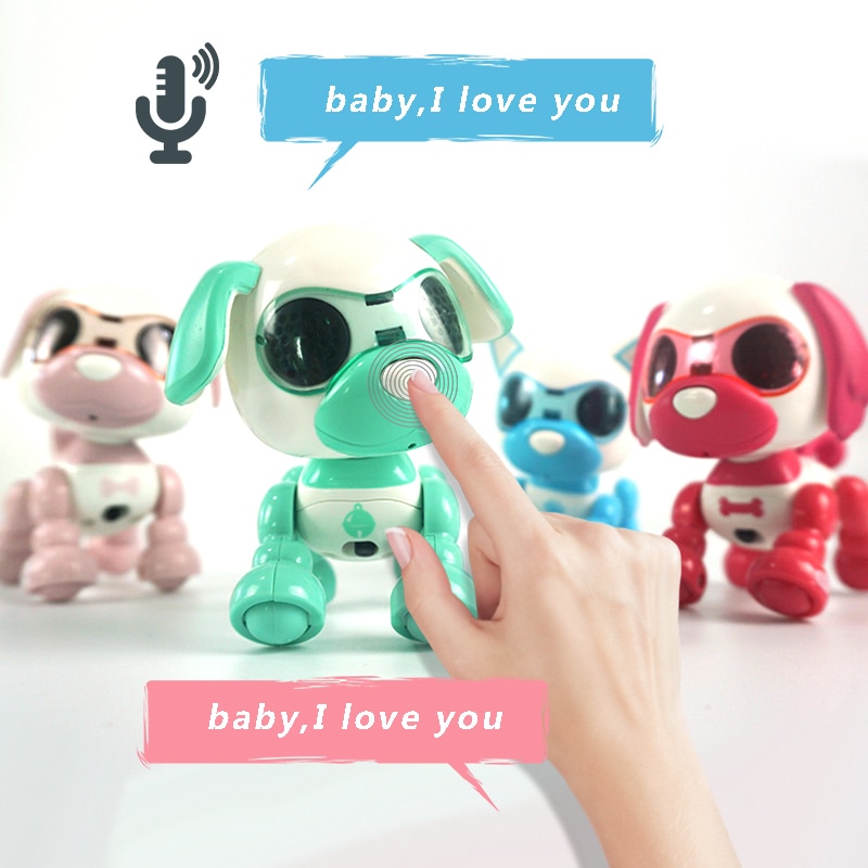 Smart Puppy Robot Dog Voice-Activated Touch Recording LED Eyes Sound Recording Sing Sleep