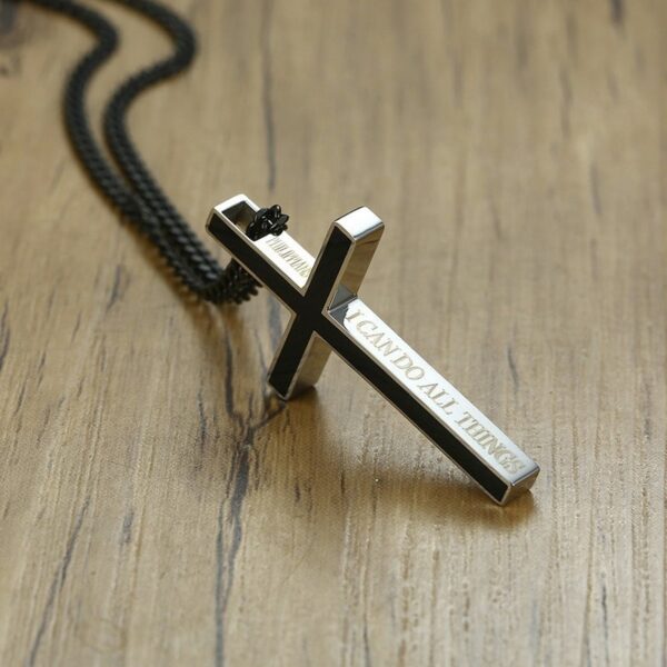 Special Bible Cross Pendant Stainless Steel Necklace 2