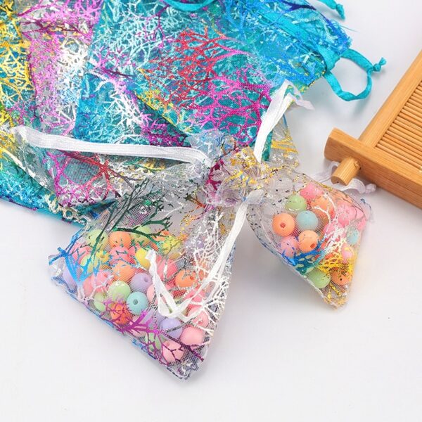 100Pcs/lot Mixed Color 3 Sizes Organza Gift Bag Jewelry Packaging and Display 3