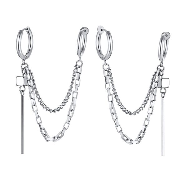 Cool Link Chain Earrings for Men Never Fade Stainless Steel 4