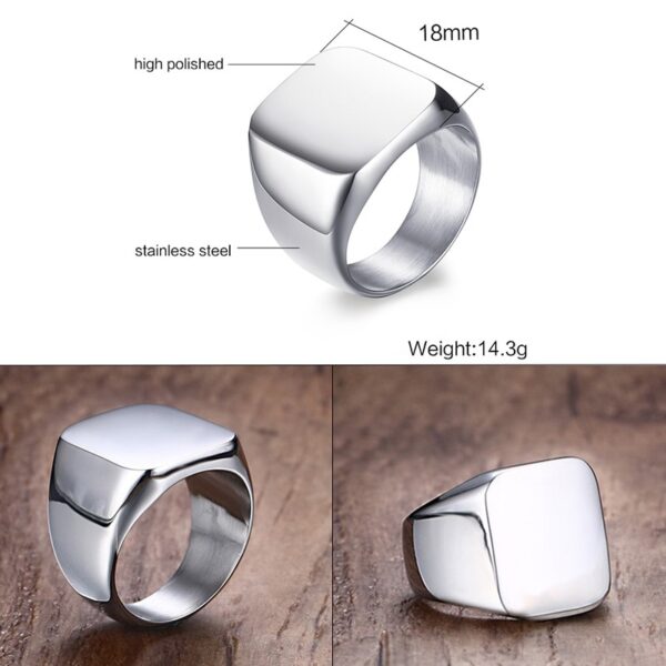 Retro Initials Signet Rings for Men 5