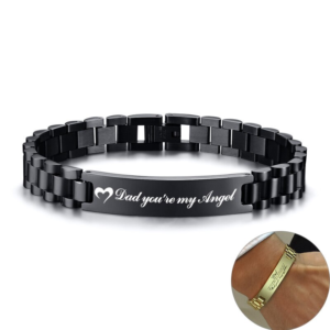 Thanks Quotes to Dad Men Bracelets Stainless Steel