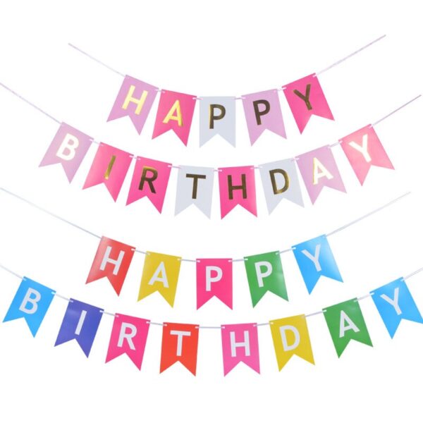Paperboard Happy Birthday Letters Banner With Confetti Balloons 3