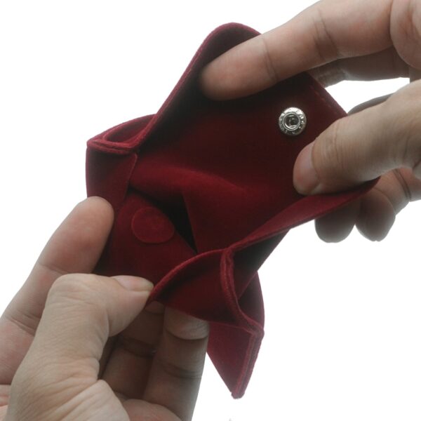Gift Jewelry Packaging Bags with Snap Fastener Quality Velvet Jewelry Pouches 4