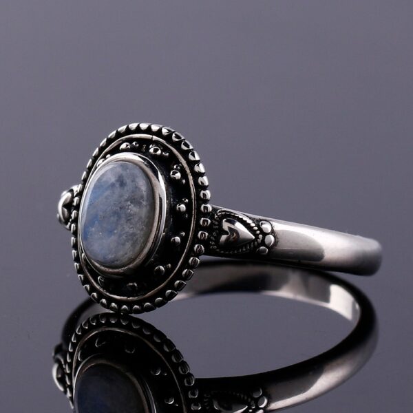 New Design 5x7mm Natural Moonstone Rings 925 Sterling Silver Jewelry 2