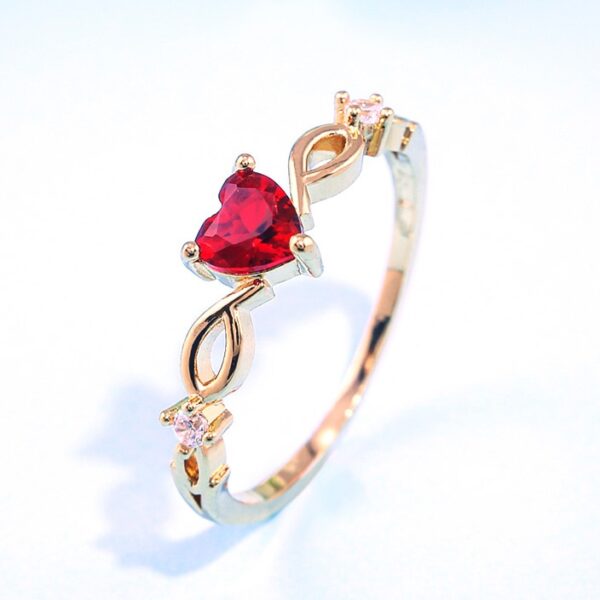 Simple Heart Ring for Women Fashion Zircon Stone Jewelry 1